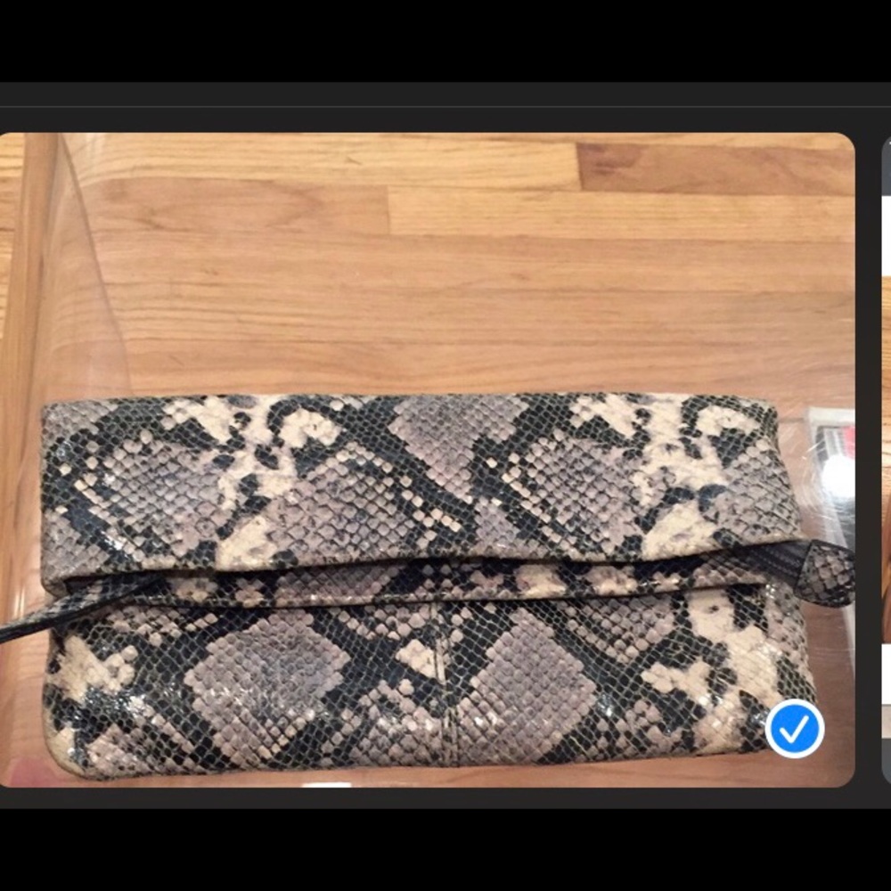 Python Print Leather Clutch - image 1